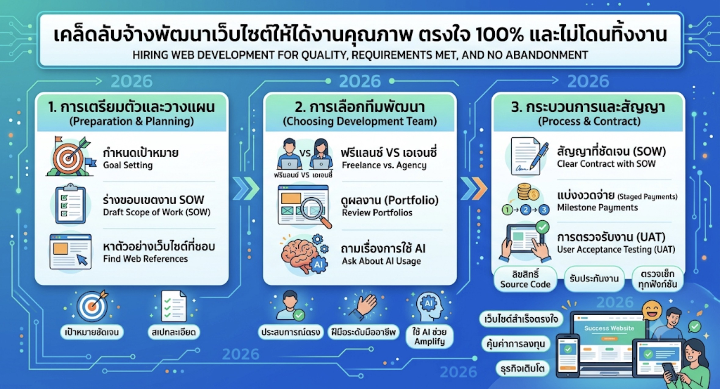 เคล็ดลับจ้างพัฒนาเว็บไซต์ให้ได้งานคุณภาพ ตรงใจ 100% และไม่โดนทิ้งงาน