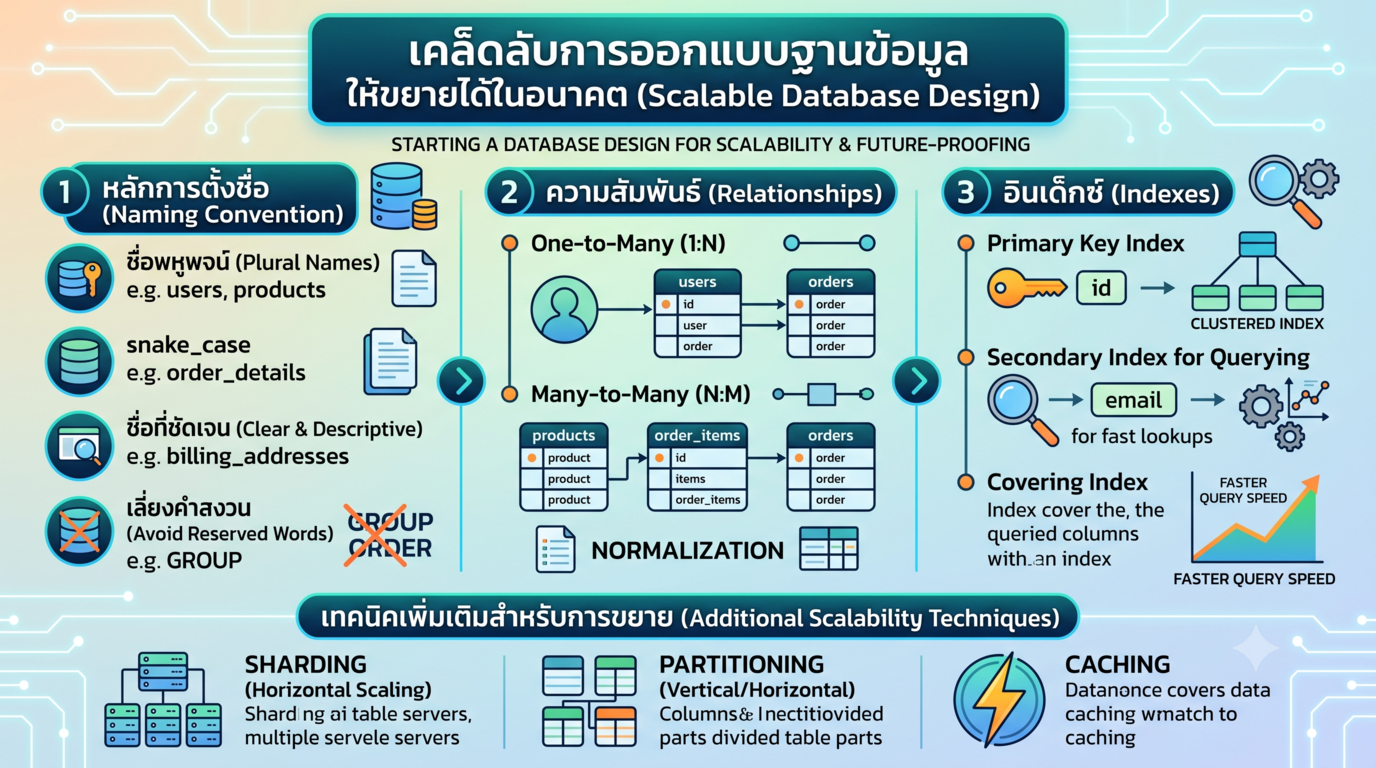 เริ่มต้นออกแบบฐานข้อมูลให้ขยายได้ในอนาคต